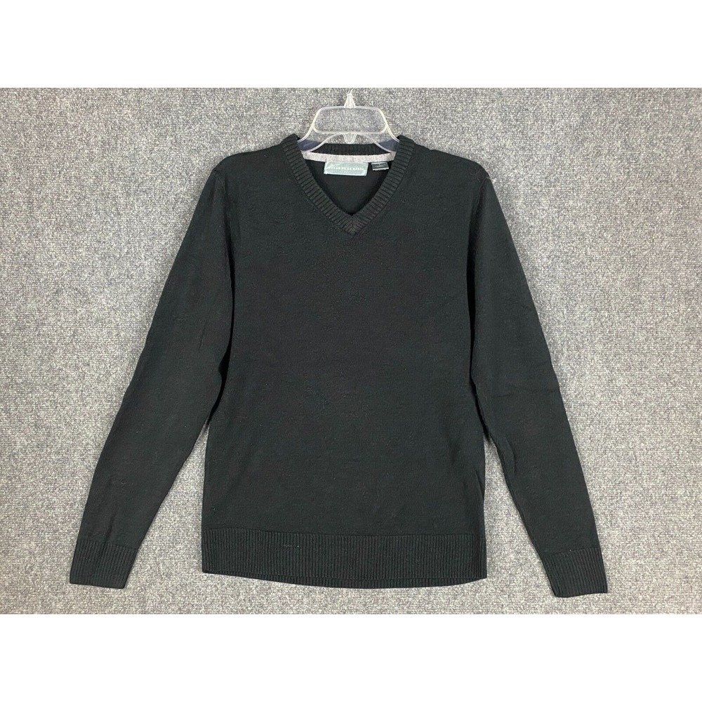 Oscar De La Renta‎ Sweater Men's Large Pullover 100% Acrylic Black V-Neck L